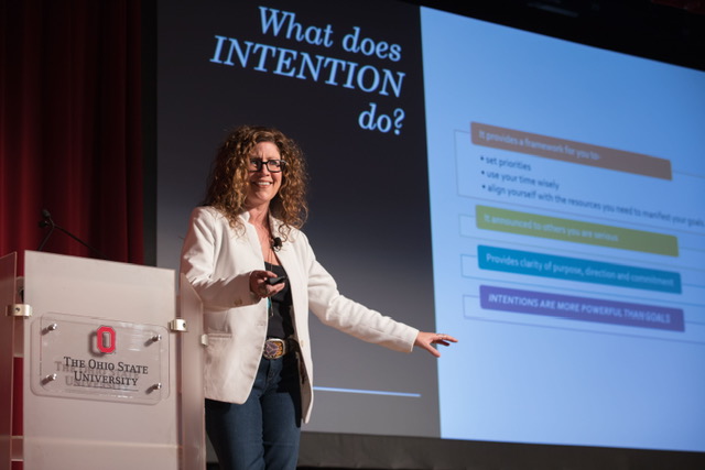 Dr. Melissa speaking at Ohio State